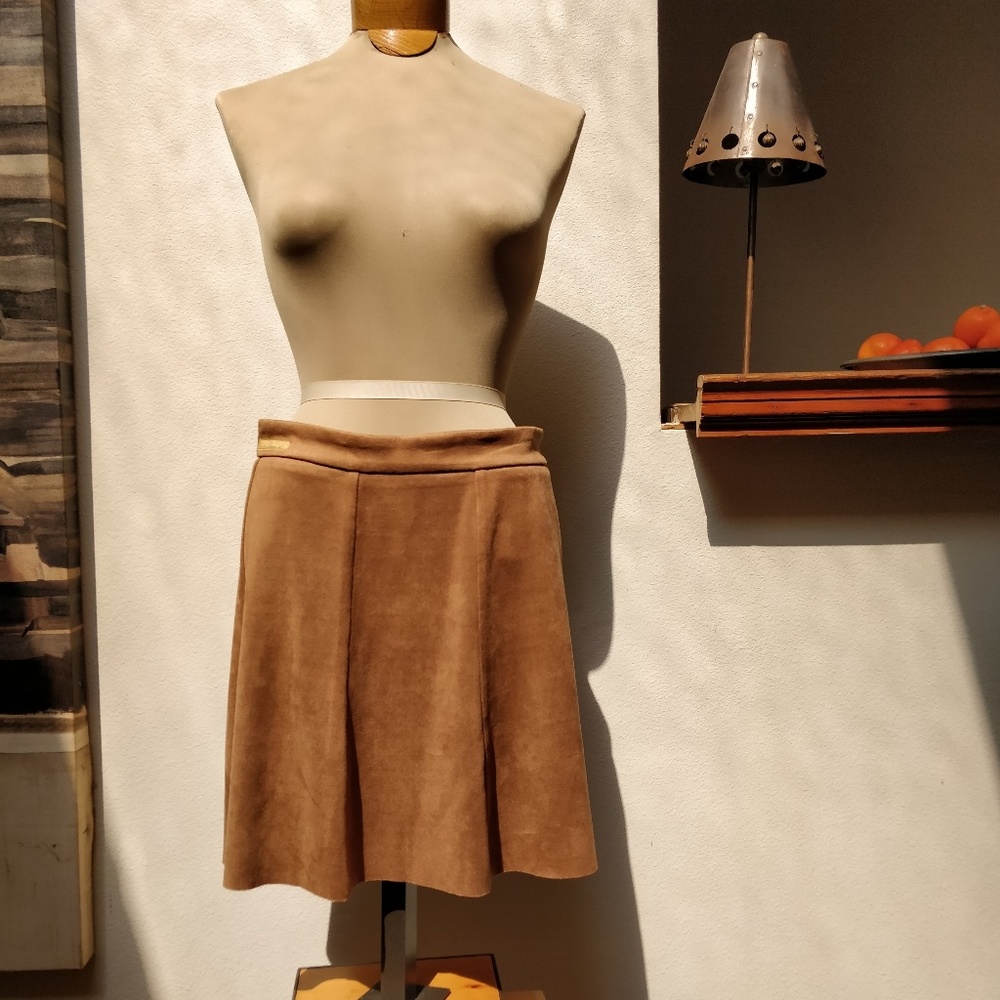 Short Faux Suede Boho skirt